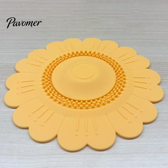 Bionic Sunflower Strainer Silicone Floor Drain Mat, Petal Design Anti-Clog Sink Anti Odor Filter Hair Filter, Odor-Proof Drainage Protector