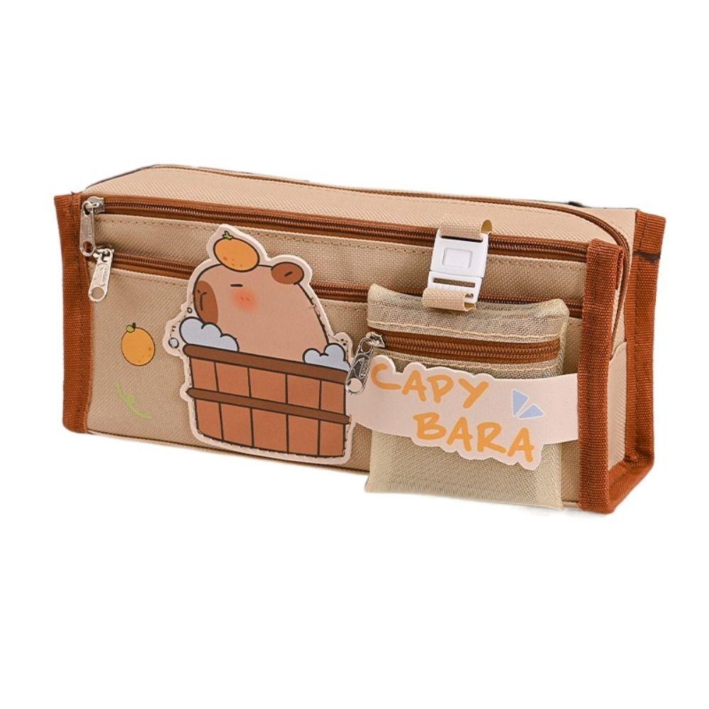 Canvas Capybara Pencil Bag Cute Storage Pouch Storage Bag Stationery Bag  Gift