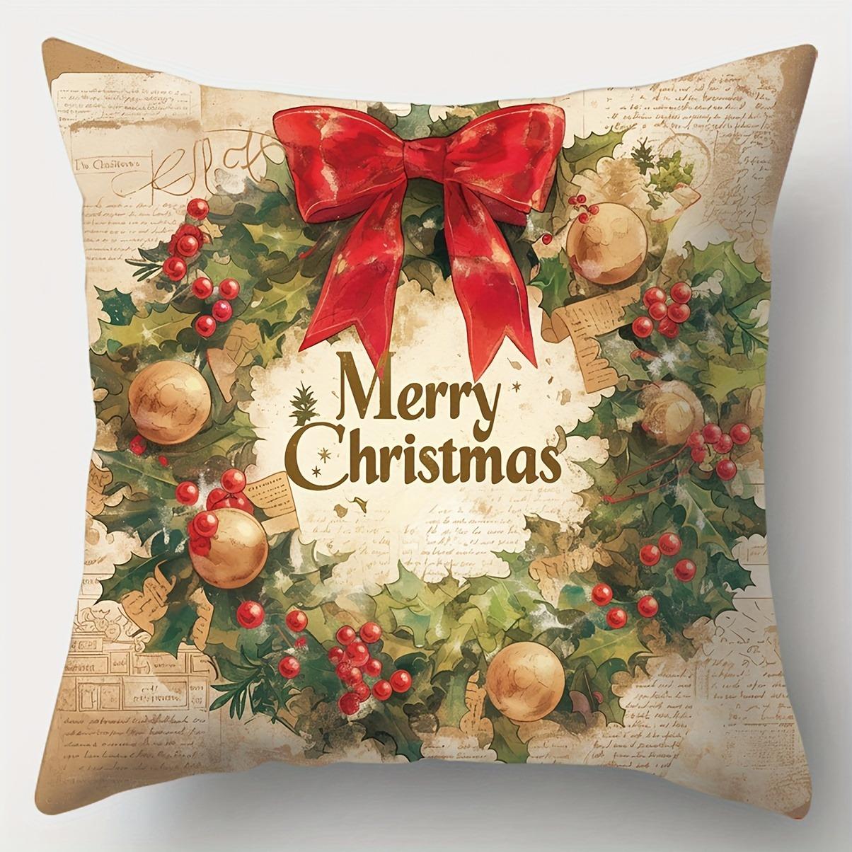 

Рождественское украшение наволочка винтажная ретро-стиль Санта-Клаус наволочка диванная подушка люкс комната украшение дома 45x45cm