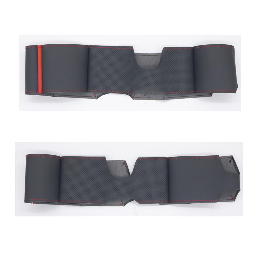 Schwarzes, handgenähtes, weiches und rutschfestes Kunstleder-Lenkradbezug für Ford Mustang 2005 2006 2007 2008 2009 2010 2011 2012