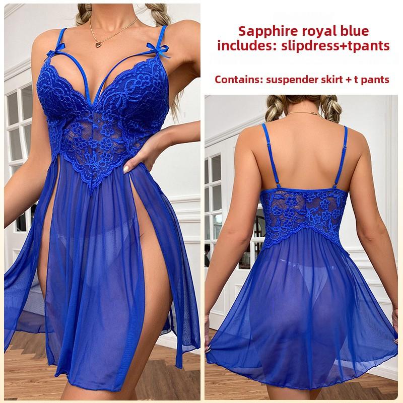 

Сексуальна нижня білизна нічна сорочка сітка перспектива підтяжка спідниця порожнисті спинки сторона розділити піжами M