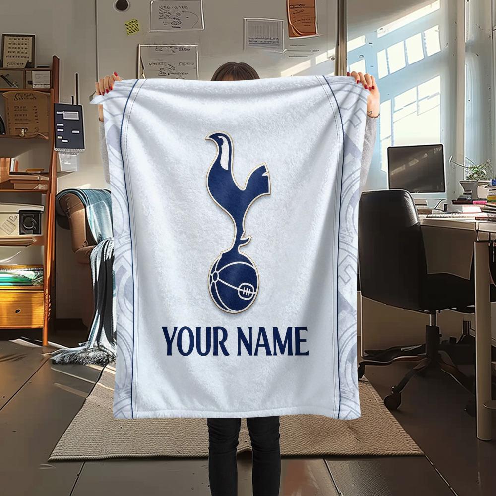 Custom Name Tottenham Flannel Blanket, High Quality Comfortable for All Seasons, Home Decor, Warmth and Comfort