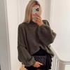 Women Fashion Round Neck Knitted Jumper 2024 New Autumn Winter Long Lantern Sleeve Sweater Female Hight Street Warm Lady Chic Pullover Sweater