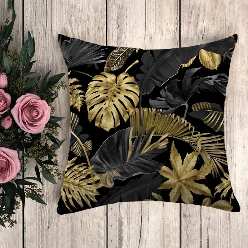 Anime Polštář Černá Zlatá Tisk Dekorační Povlaky na Polštáře Povlak na Polštář Polštáře na Pohovku Potah na Polštář x Dekorační Polštáře