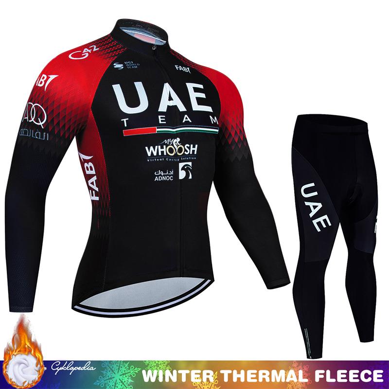 

Long Sleeve Cycling Jersey Men Thermal Suit Man UAE Men s Shirt Winter Fleece Clothing Mens Jackets Road Bikes Pants Clothes Bib Asian size - 4XL
