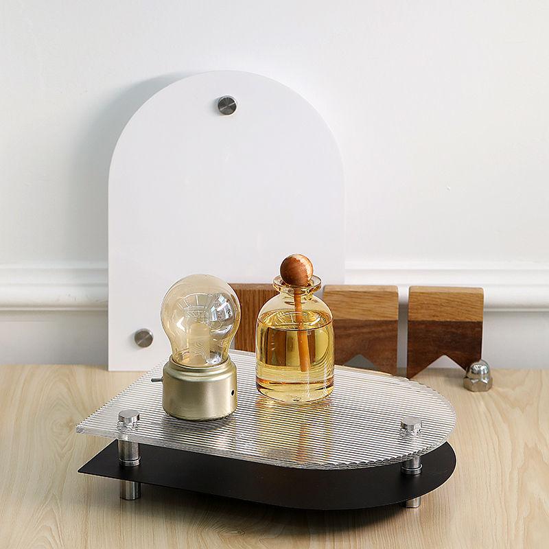 

Acrylic Tray Storage Organizer Perfume Cosmetic Home Decor Plates Multi-Purpose Rack Decoration Decorative чёрный