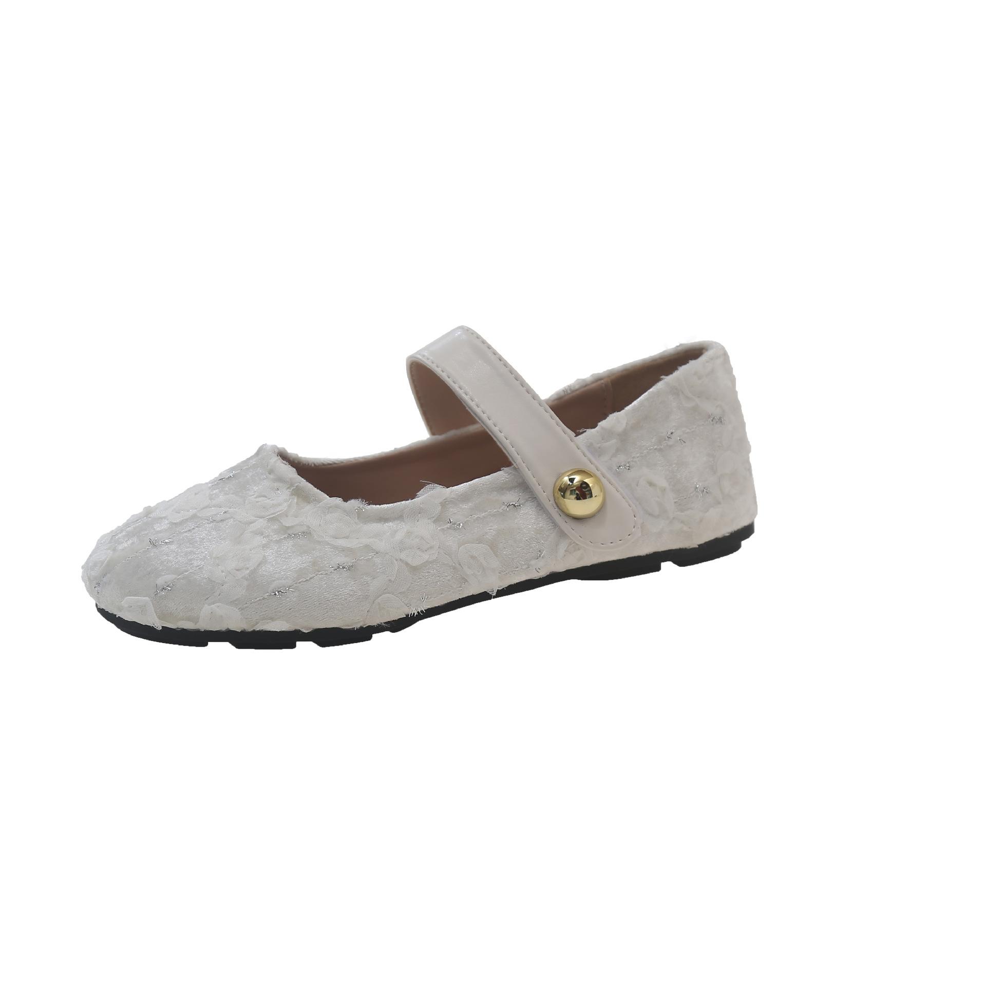 

Ретро новое китайское нежное слово с балетками женские 2025 весна новые с юбкой большие размеры одиночные туфли 35