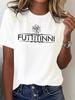 Patterns Italy Sicilia Pure Women's Printed T-shirt Comfortable and Versatile Casual Short Sleeves