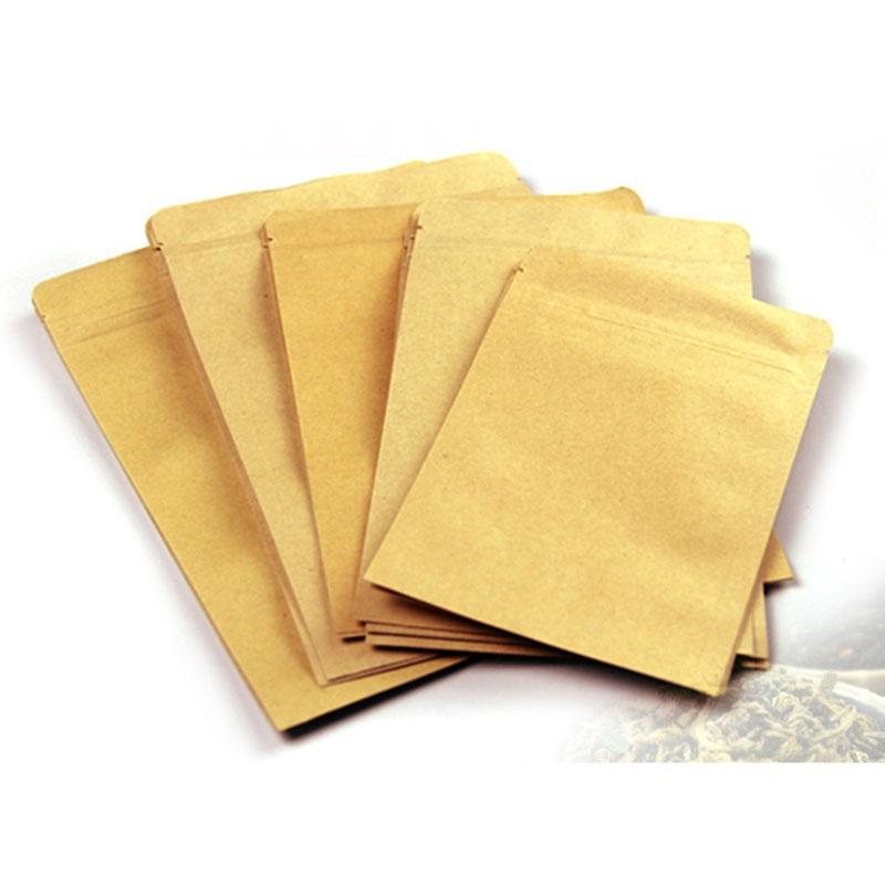 20 Pcs  Stand Up Pouches Kraft Paper Aluminum Foil Food Packaging Bags(size: 9*14)