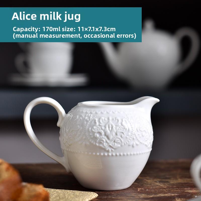 Elegant European Style Tea Pot Set with Coffee Cups Saucer Milk Jug for Afternoon Tea Ceramic