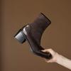 Krazing Pot Microfiber Winter Round Toe Modern Platform Size 33 Boots Size 43 Women Fashion Flock Stretch Ankle Boots