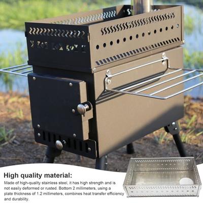 Suporte de pedra para sauna de fogão externo dobrável, cesta de madeira para acampamento, piquenique portátil resistente ao calor, cesta para caixa de carvão para churrasco