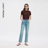 Langzi 25 Women's High-Waist Straight-Leg Cropped Jeans