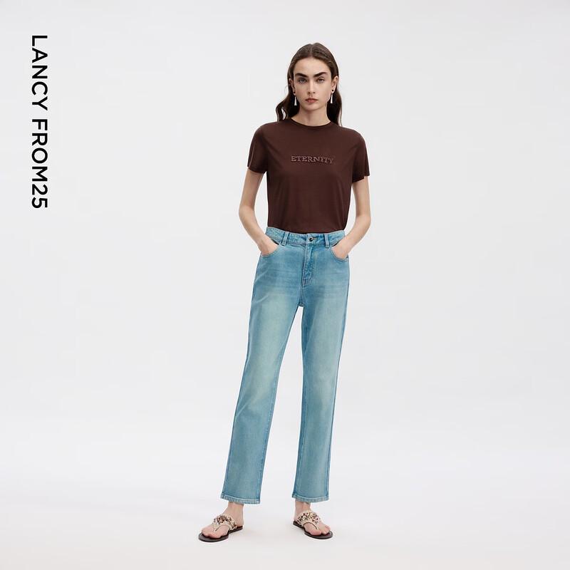 Langzi 25 Women's High-Waist Straight-Leg Cropped Jeans