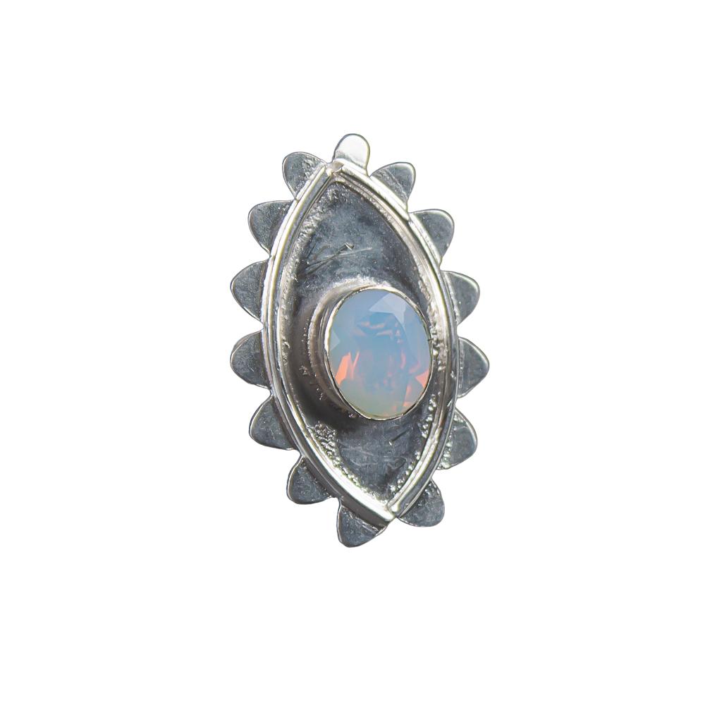 Rare Milky Opal Gemstone 925 Sterling Silver Jewelry Handmade Ring Gift For Her RR-6-17