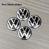 2026 For VW Car Sticker 4pcs Black silver 56mm/60mm/65mm Car Wheel Center Hub Caps Sticker Badge Accessories For VW Volkswagen R GTI G PR1