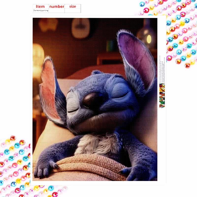 Disney Diamond Painting Kit Stitch Sleeping Hand Embroidery 5D DIY Diamond Art Home Decor Creative Handicrafts for Bedroom Wall Decor Art