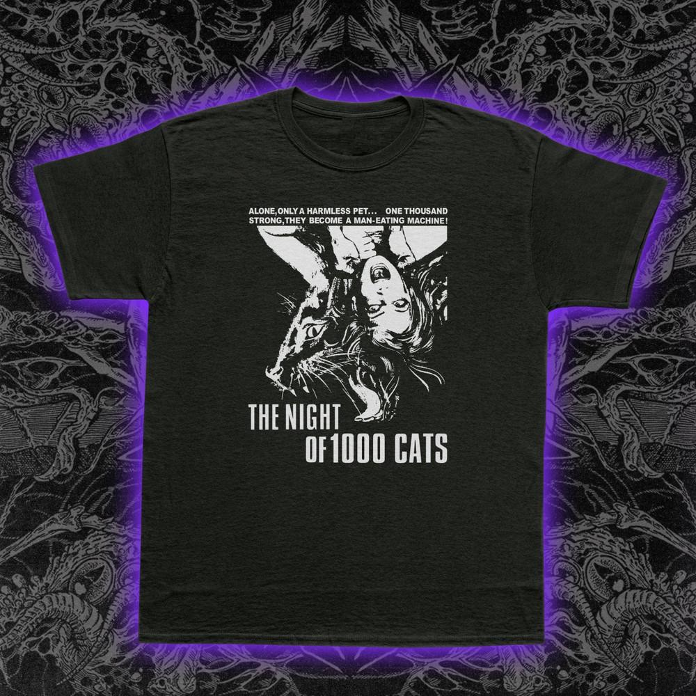 Night of 1000 Cats T-Shirt Cult Horror Film Graphic Tee B-Movie Unisex Shirt