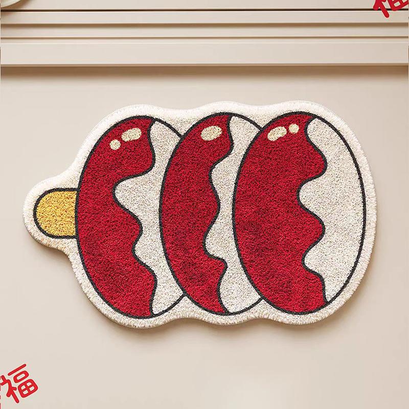 

Chinese New Year Doormat Cashmere Imitation Non-Slip Entrance Mat 2026 Year Of The Horse New Year Decor Home Bedroom Floor Mat 40x60cm