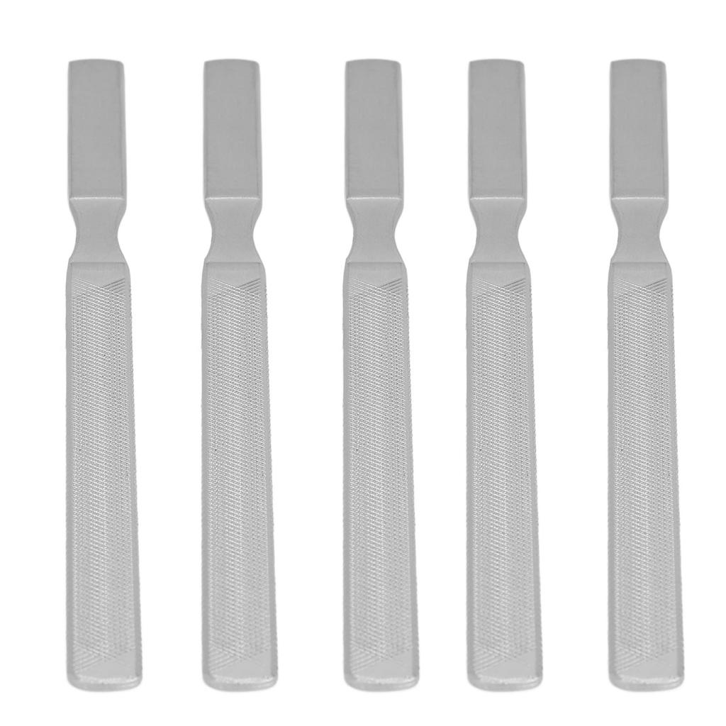10pcs Stainless Steel Nail Files with Anti Slip Handle 4 Sides Double Sided Metal Nail Files 130mm