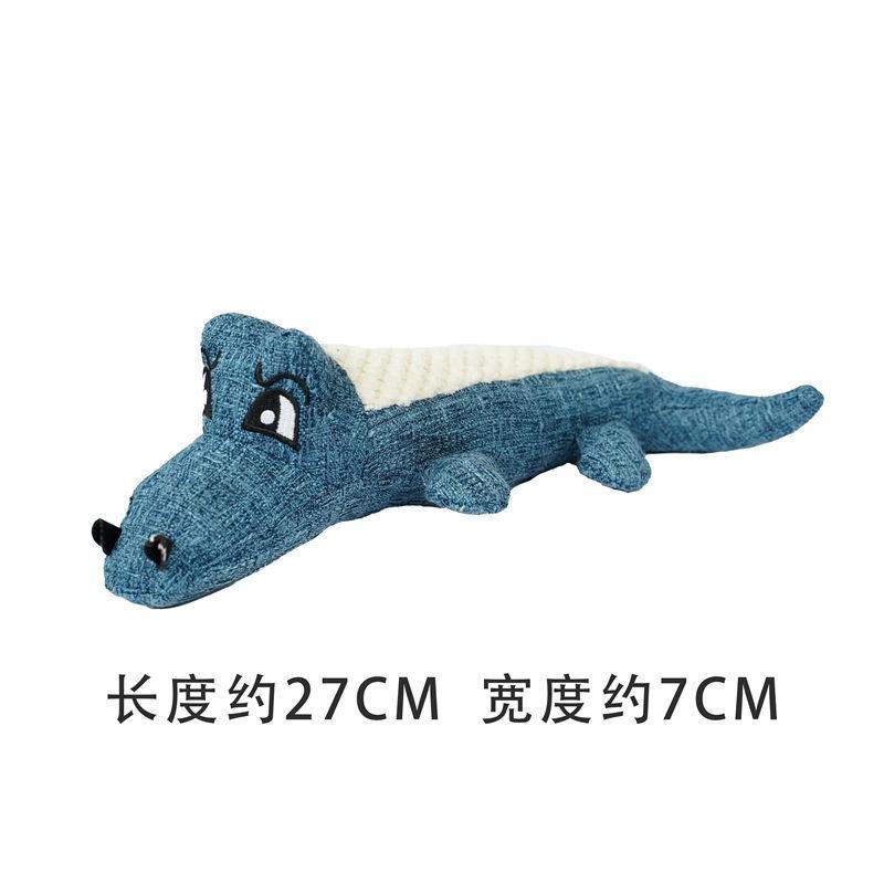 Plush Pet Toy Dogs Cats Squeaky Crocodile Design Durable Chew In Red Blue Green