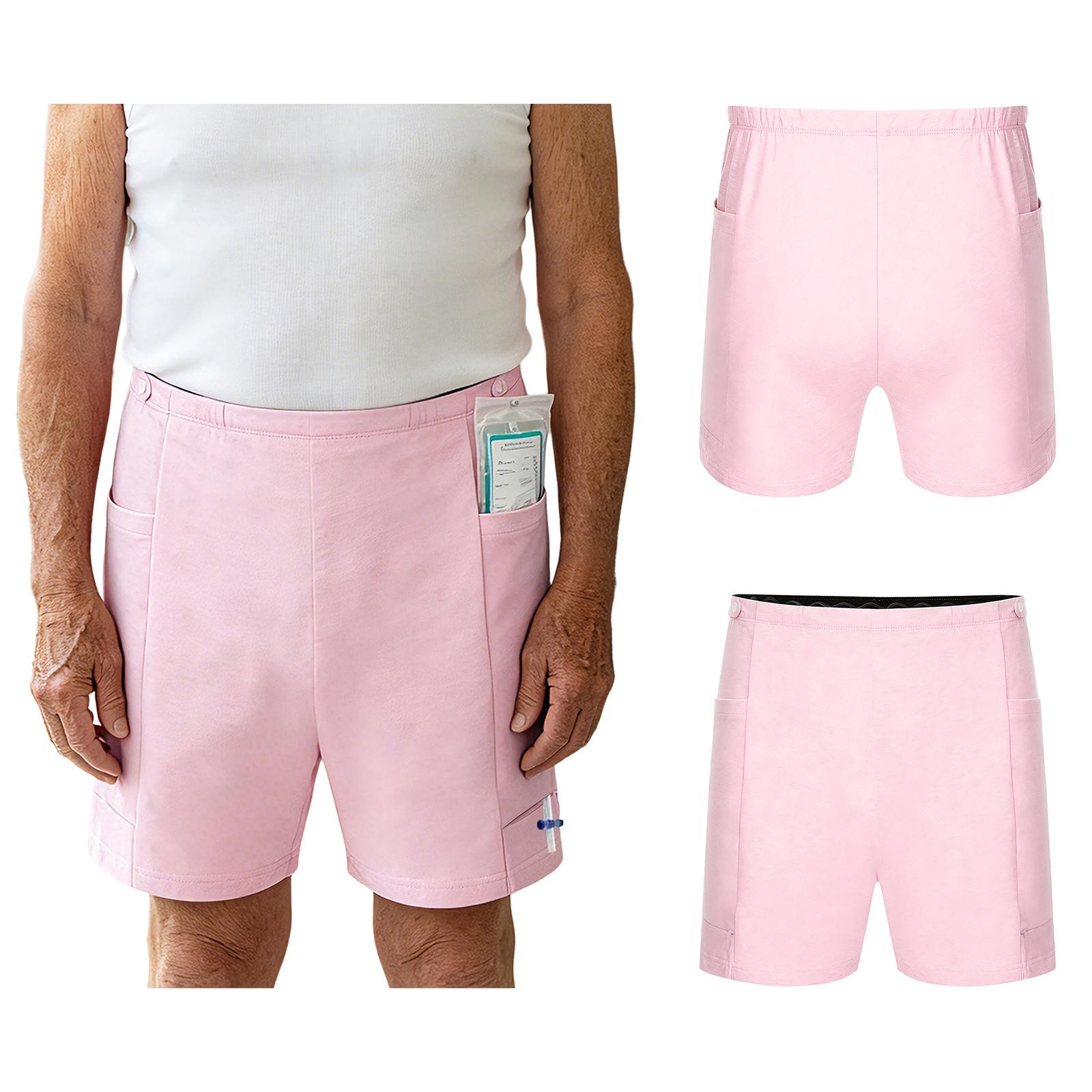 Tiaobug Postoperatieve Nefrostomie Onderbroek Verstelbare Tailleband Anti-slip Urine Opvangzak Shorts met Zakken voor Mannen Vrouwen XS