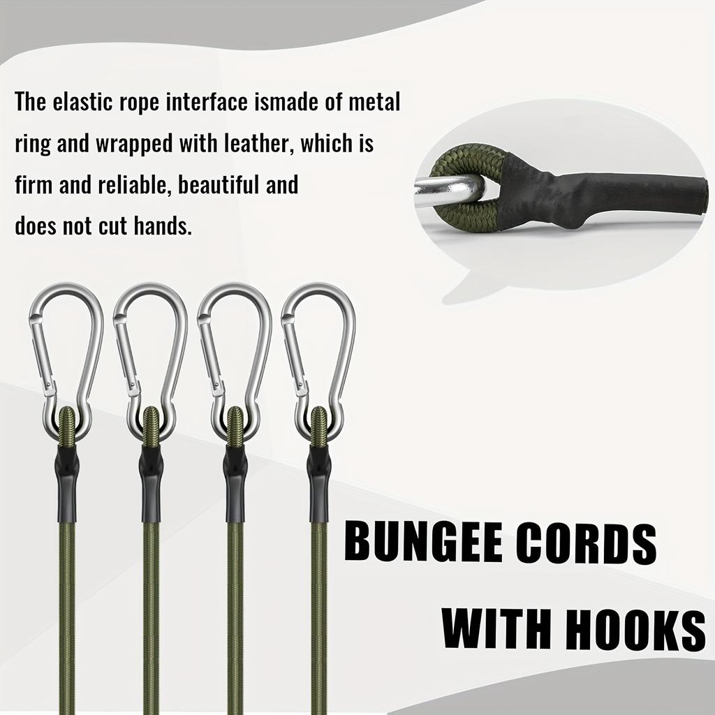 1pcs Green Thickened Rope Hooks, Flexible and Durable 12-Inch Elastic Cord Multipurpose