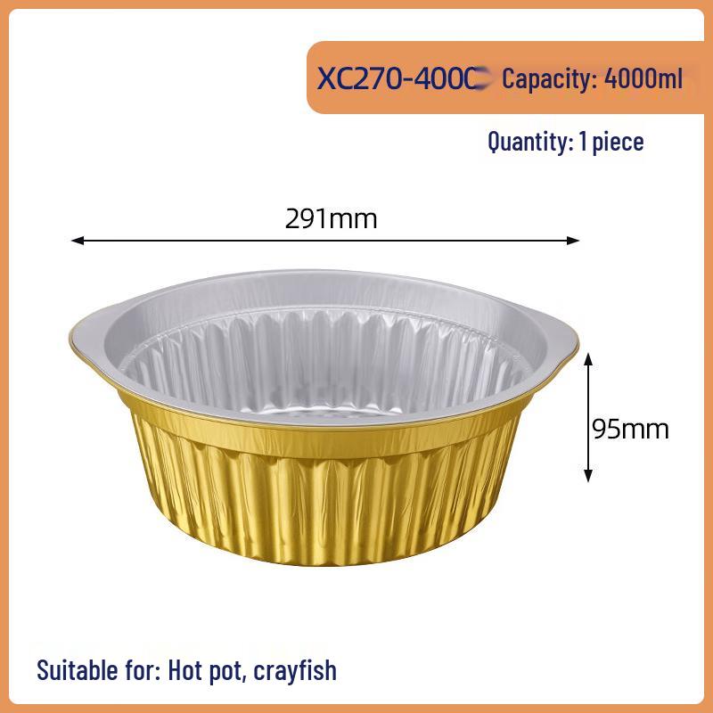 

COFLYEE 4000ml Disposable Aluminum Foil Bowls (100-Pack)