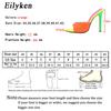 Fashion Eilyken Sexy Pointed Toe Mule High Heels Slipper Stripper Summer Fashion Mixed Color Slip On Slides Women Party Sandal Shoes
