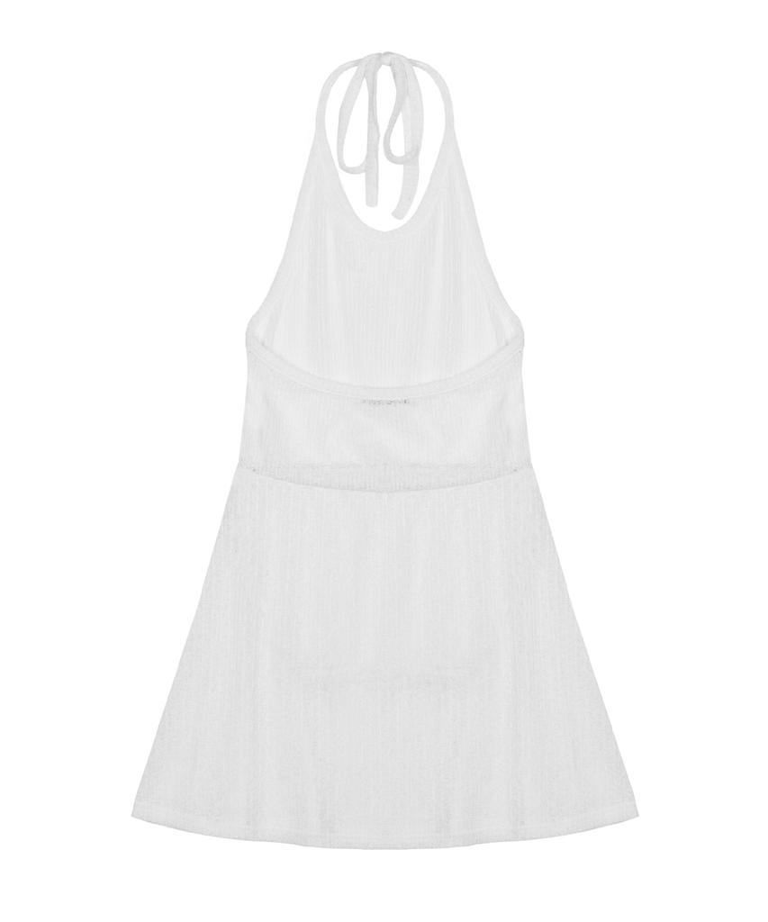 Nigaennikol Halter Knit Dress_Ivory