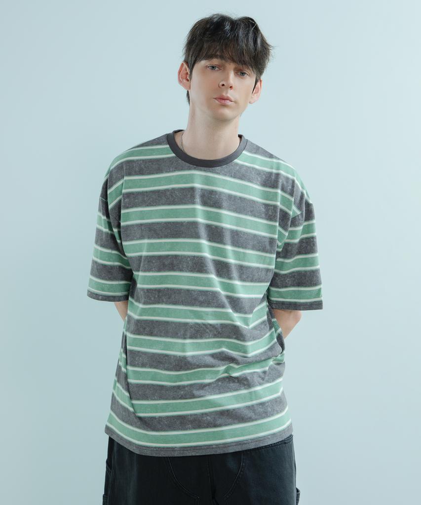 LOGSTORE Salt Washed Striped T-Shirt