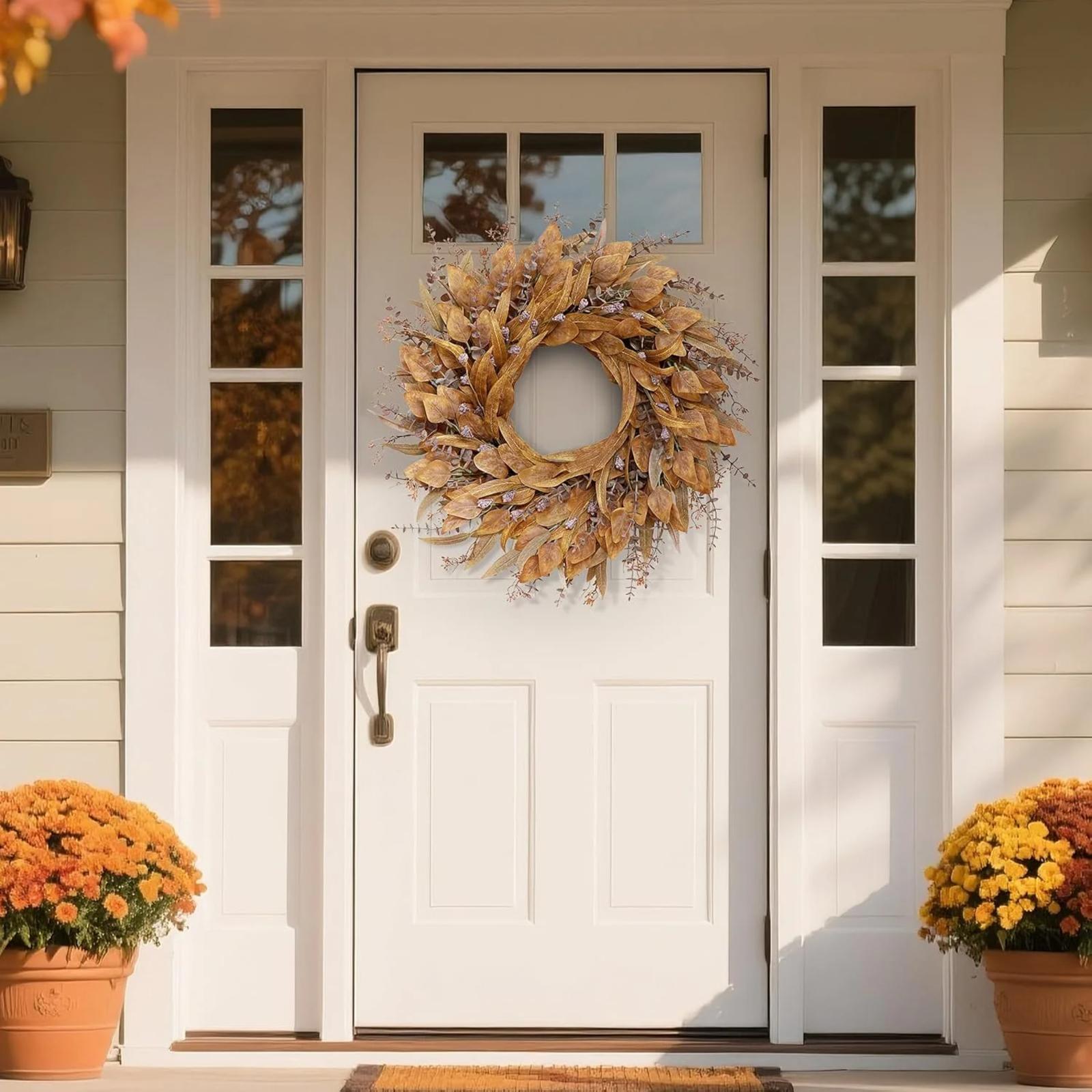 

HalloweenAutumn Flower Wreaths, Pumpkin And Berry Door Hangings, HarvestFestival Rattan Rings One Size коричневый