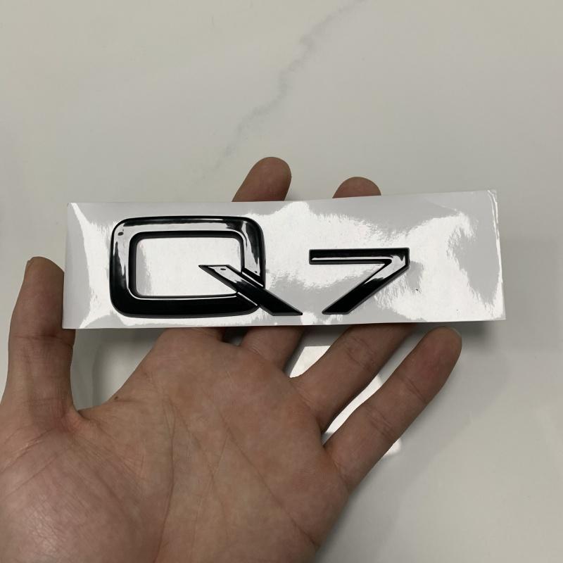 qwe2 Q7 4 Ring Logo ABS Black 2010-2022 Car Hood Front Grill Rear Trunk Emblem Badge Sticker Quattro Sline Q7 Accessory refit