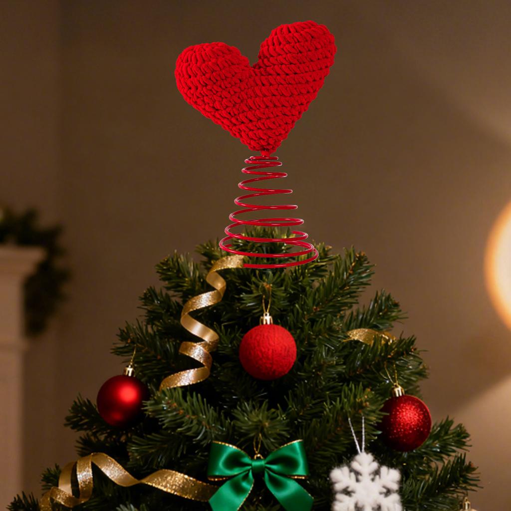 Christmas Red Love Yarn Ornaments Crafts Desktop Christmas Tree Holiday Decorations