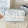 Lace Cotton Pen Pouches Large Capacity Pencil Case Portable Pen Organiser Travel Makeup Storage Bag for Office School