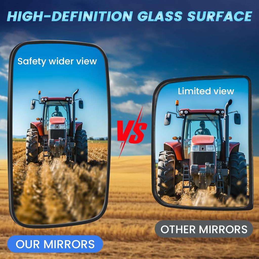 Biqing Large Side Mirrors Adjustable Auxiliary Rectangular Blind Spot Mirrors for Compatible with Trailers and Forklifts 2-Piece (5.3"x9") 360°