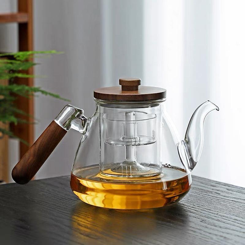 Walnut High Borosilicate Glass Tea Pot   Cooking and  Dual Purpose  Capacity