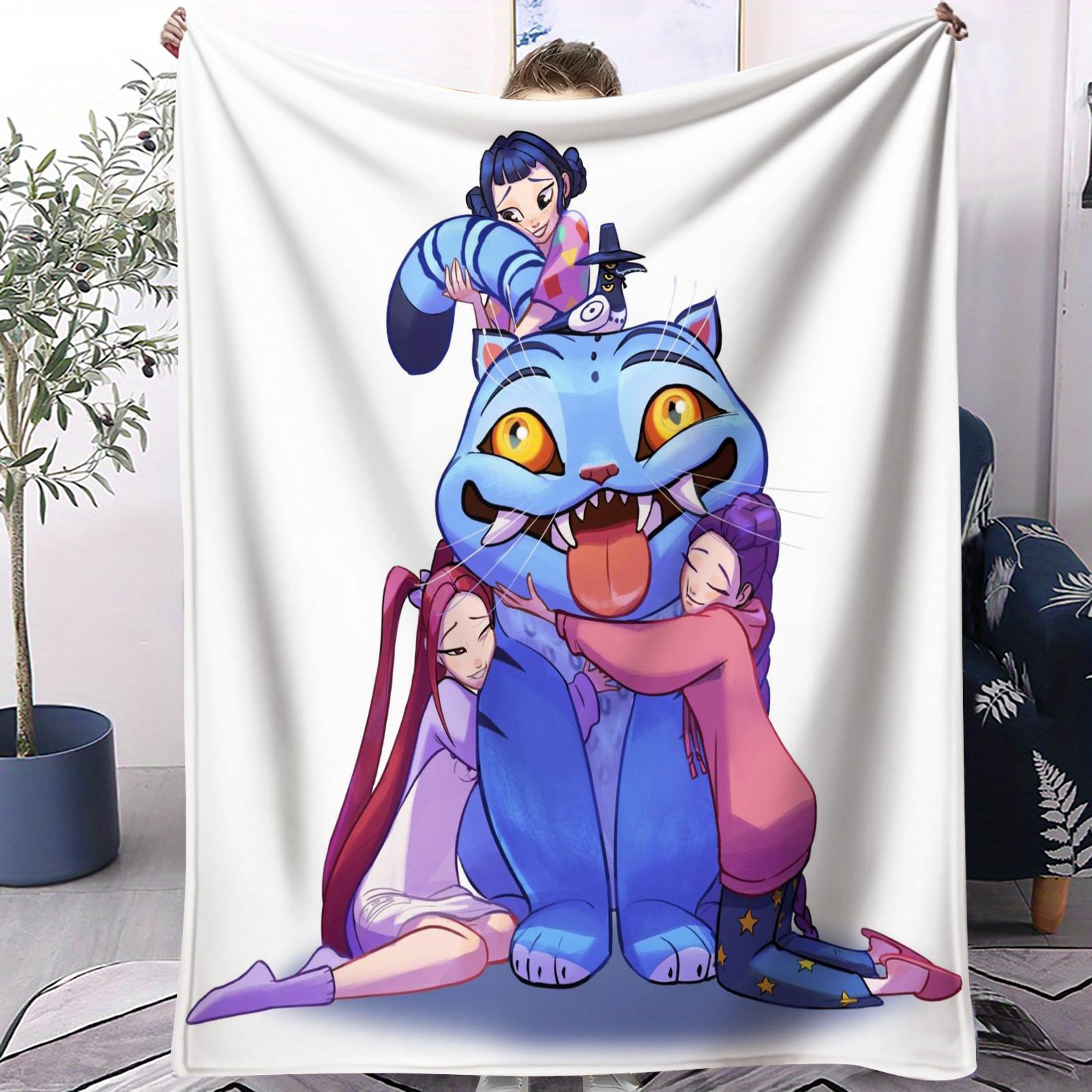 

KPOP Demon Hunters 3D Printed Pattern Blanket Fashion Girls Group Printed Soft Warm Blanket Sofa Bedroom Decoration Fan Gifts 70x100cm