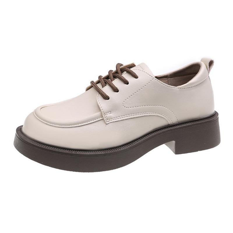 Hot Selling 2025 Women's Shoes Platform All-Match British Style Oxfords Female Footwear Retro New Preppy Leather Med Rome Fabr