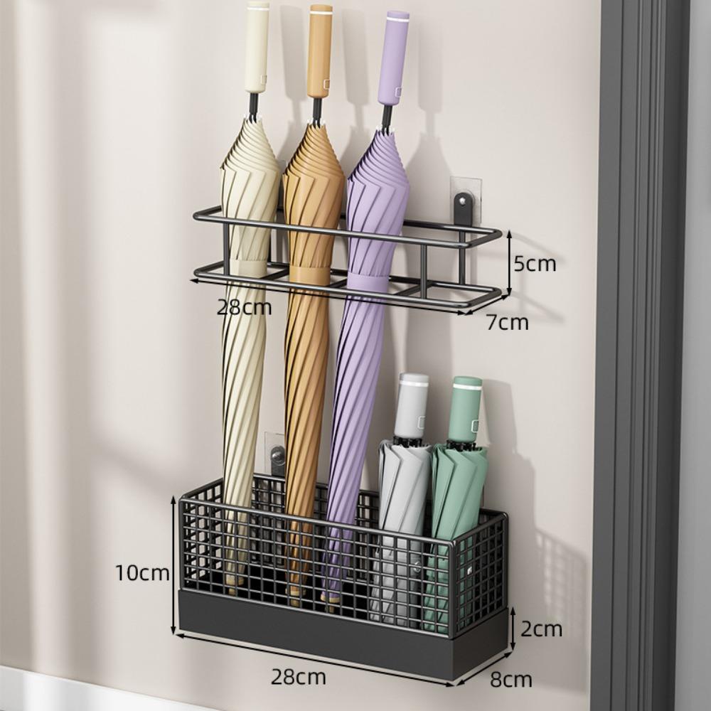 Metal Umbrella Holder Wall-Mounted Umbrella Organizer Space Saving Umbrella Stand Hotel