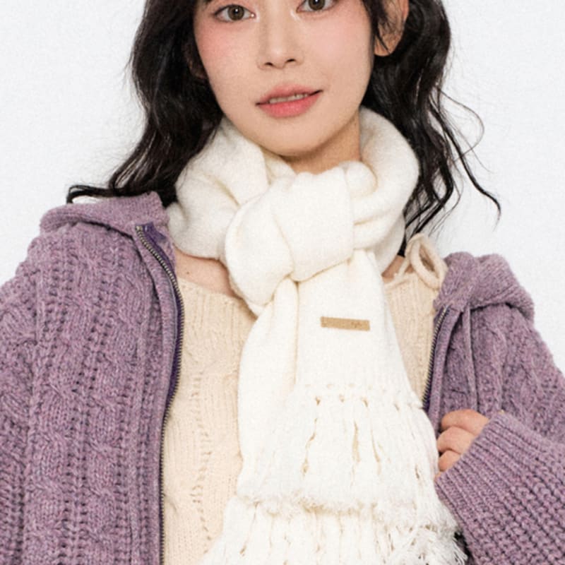 

DIAMOND LAYLA Baby Alpaca&Ramswool Tessle Muffler M7 Pure Ivory ONE