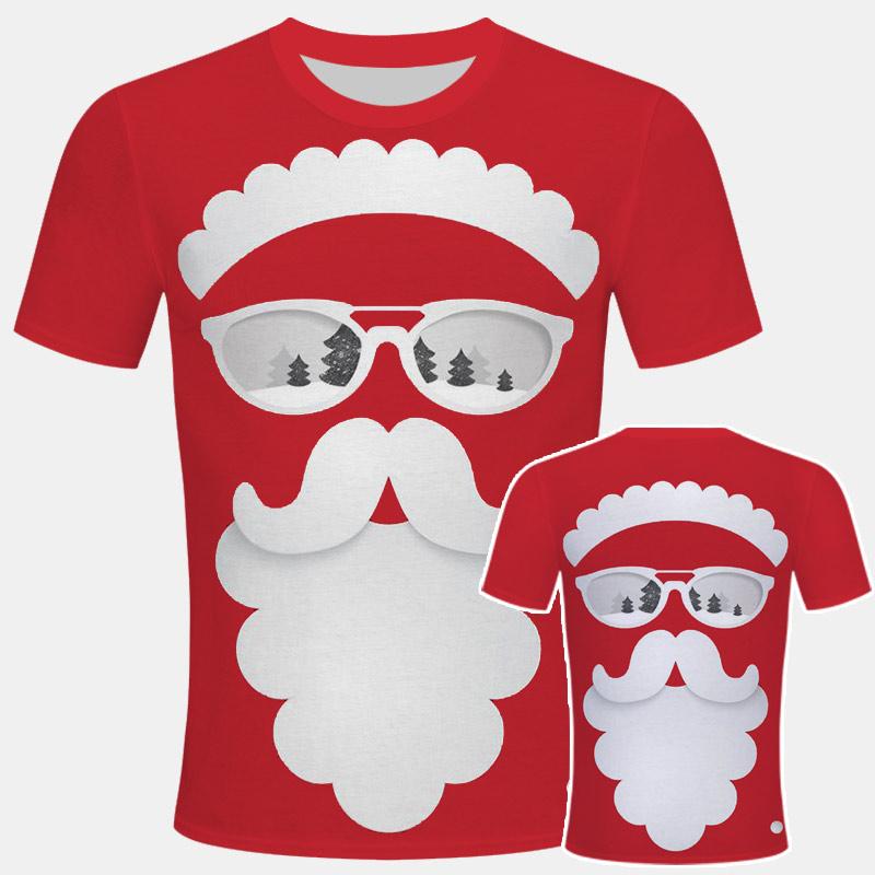 Men' Top Merry Christmas Graphic Man Santa Claus 3D Print Tshirt Male Casual Clothes Elk T Shirts Male Loose Top O-neck Tees