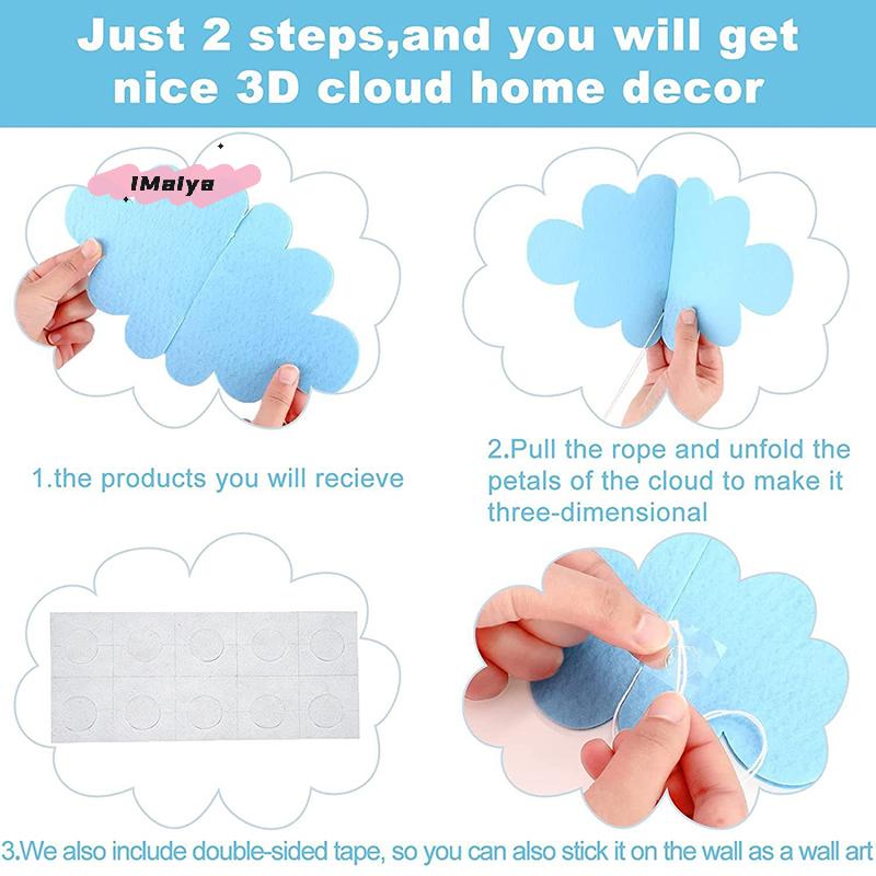 M-Artificial White Cotton Clouds for Wedding Background Decor Christmas Birthday Party DIY Hanging Home Living Room Decor