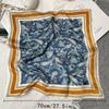1pcs 70cm Leaf Cashew Flower Silk Scarf for Women Imitation Silk Retro All-match Headwear Bag Decoration Clothing Square Scarf