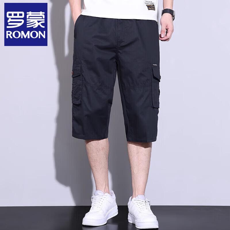 Romon Men's Summer Casual Multi-Pocket Cargo Capri Shorts