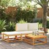 Garden Stool with Cushion 65x65x29 Cm Solid Acacia Wood