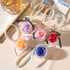 1Pcs Fashion Colorful Fairy Forever Rose Flower Keychains Lover Key Chain Jewelry Flower Hanging Keychain Romantic Gifts