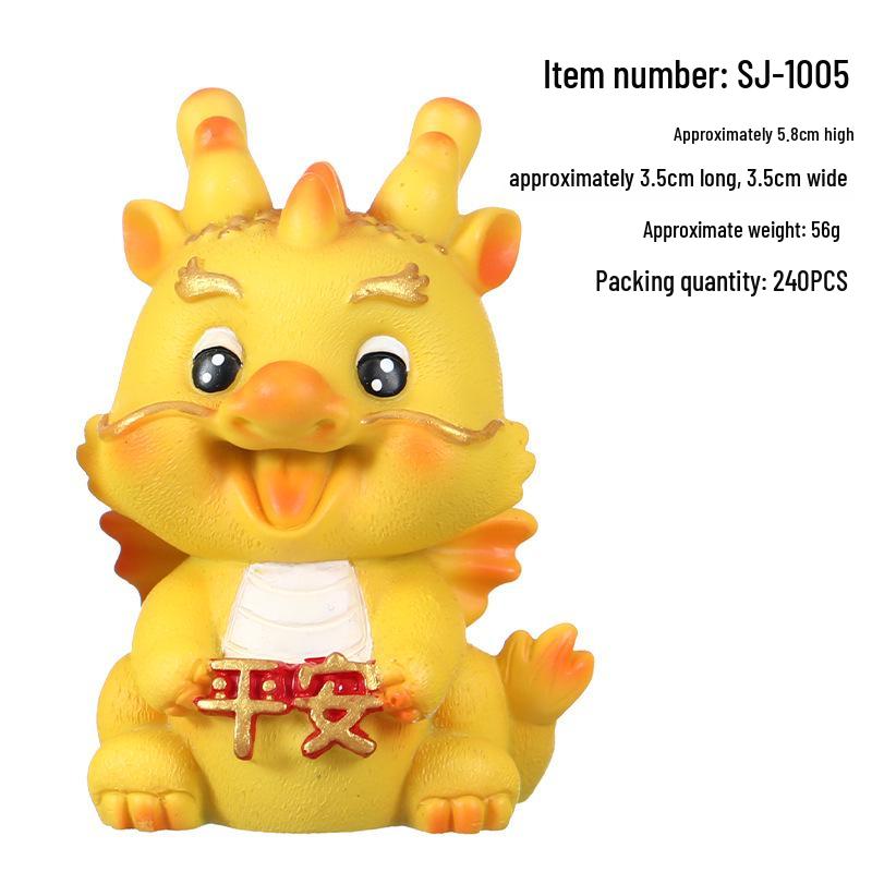 New Year Dragon Shaking Head Figurine - Cute Cartoon Dragon Desktop Decor
