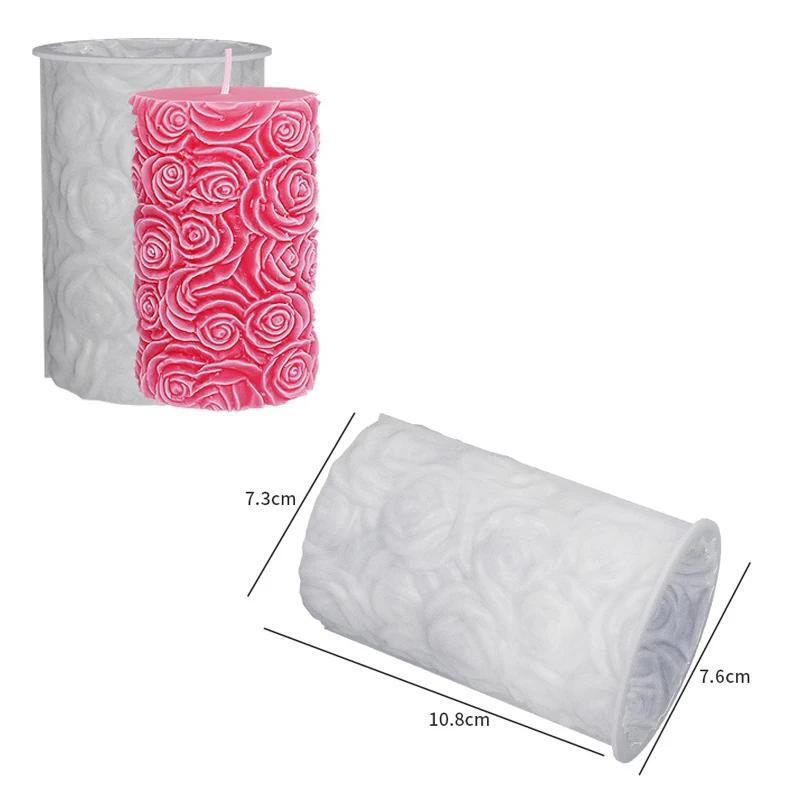 Relief 3D Schmetterling Blume Säule Silikon Kerzenform Welle Seife Harz Gips Herstellungsform DIY Handwerksform Heimdekoration Geschenk