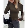 Women's Clothing Winter Y2K Slim Long Sleeve Top Tshirt